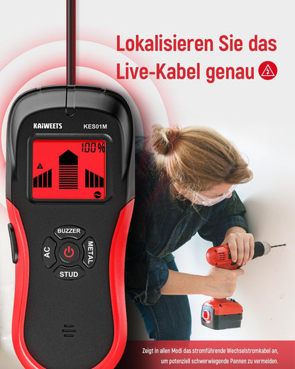 KAIWEETS KES01M 6-in-1 Wall Scanner: Multi-functional Stud, Metal, AC Wire Detector