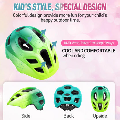 RaMokey Kids Bike Helmet with Detachable Visor, Adjustable Fit