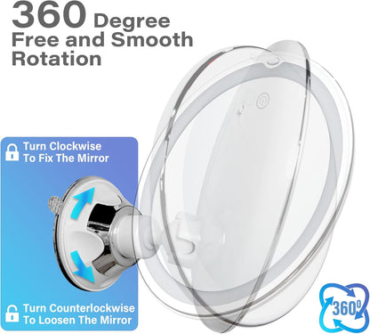 Snowflakes 10x Magnifying Lighted Makeup Mirror with 3 Light Modes