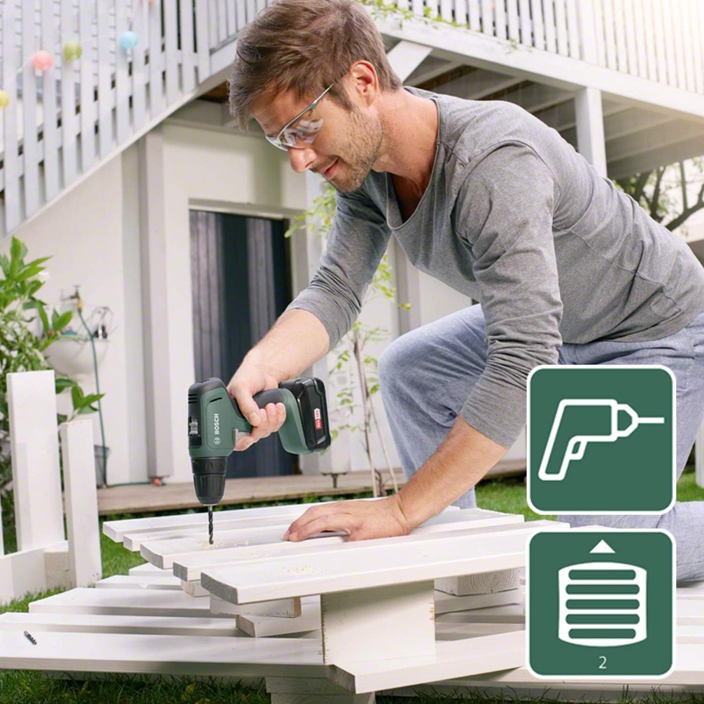 Bosch 18V Cordless Drill UniversalDrill with 2-Speed Gearbox