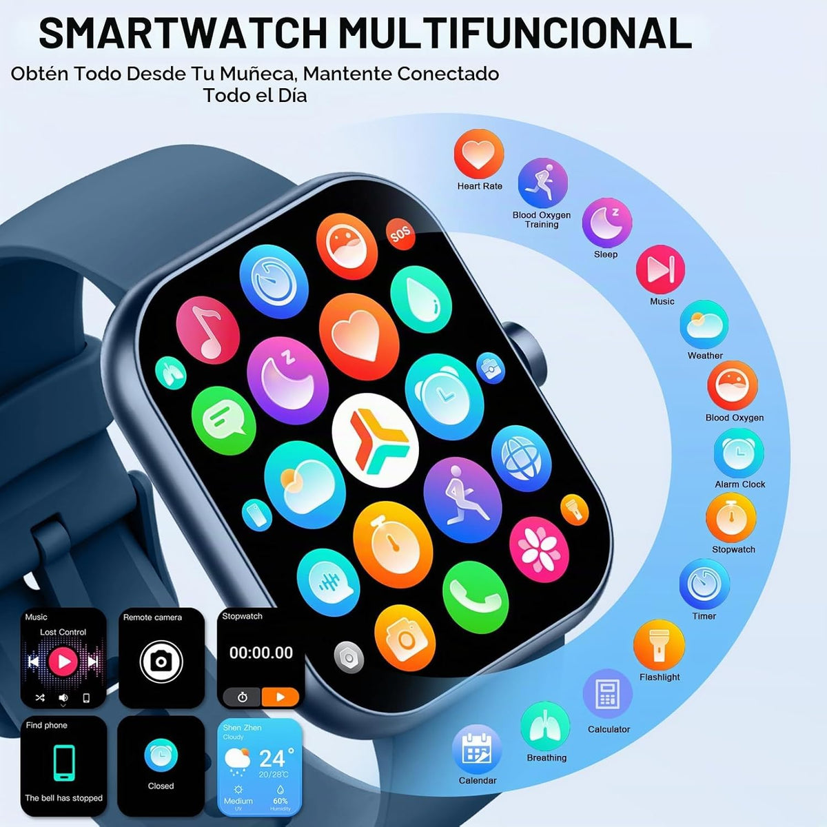 Jugeman Y66 Smart Watch 1.96-inch Blue
