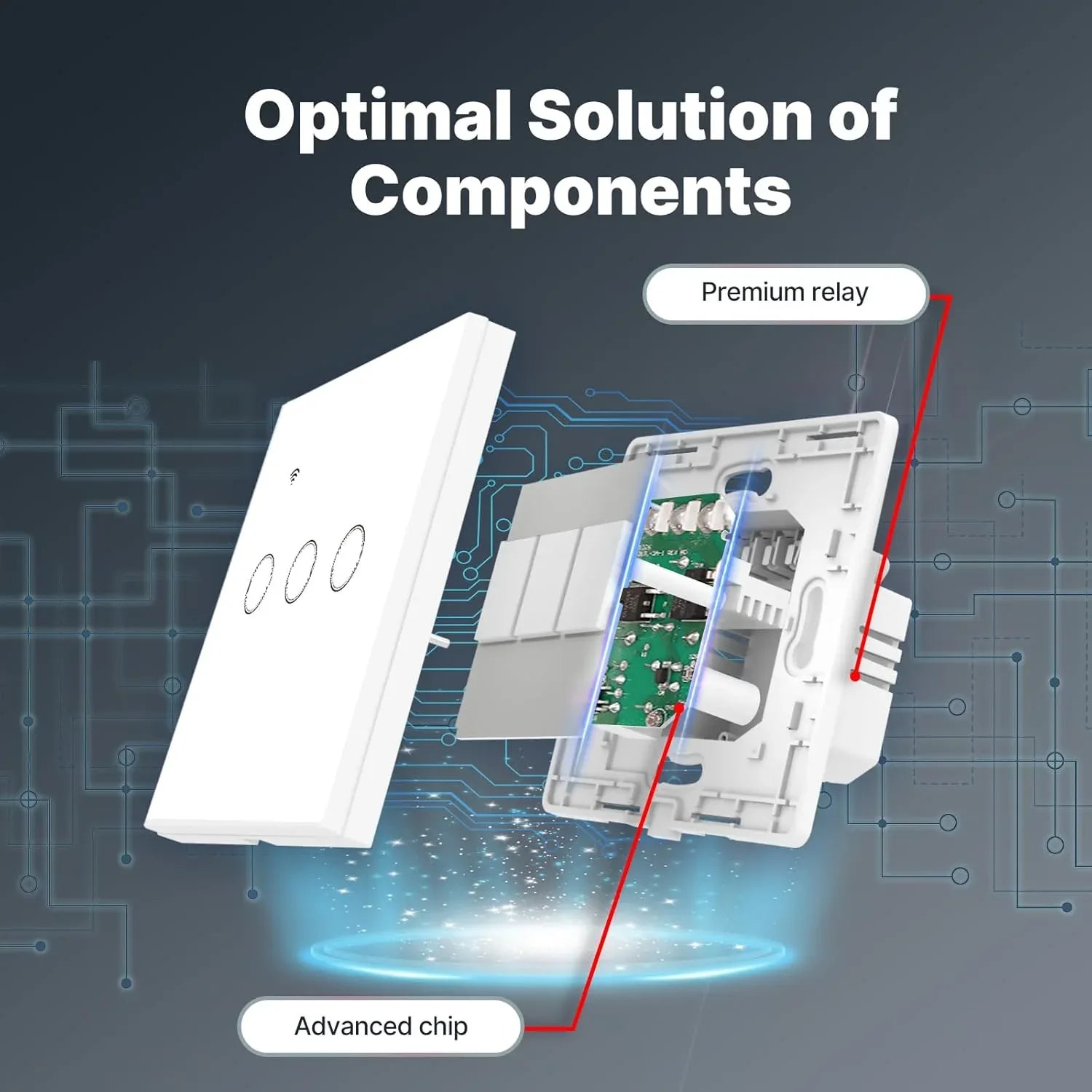 MOES Tuya WiFi Smart Touch Switch – Elegant Glass Panel with Alexa & Google Home Compatibility - Gomix Brands Outlet