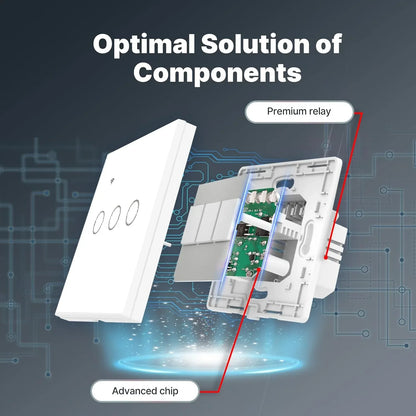 MOES Tuya WiFi Smart Touch Switch – Elegant Glass Panel with Alexa & Google Home Compatibility - Gomix Brands Outlet