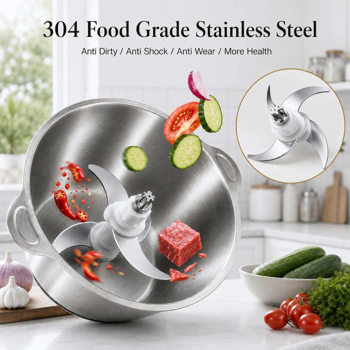 HOMEASY ALW-FC38 Electric Food Chopper 2L 350W