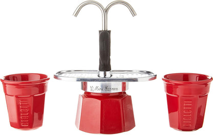 Bialetti Mini Express Moka Set Coffee Maker 83ml Red B0842XDFG7
