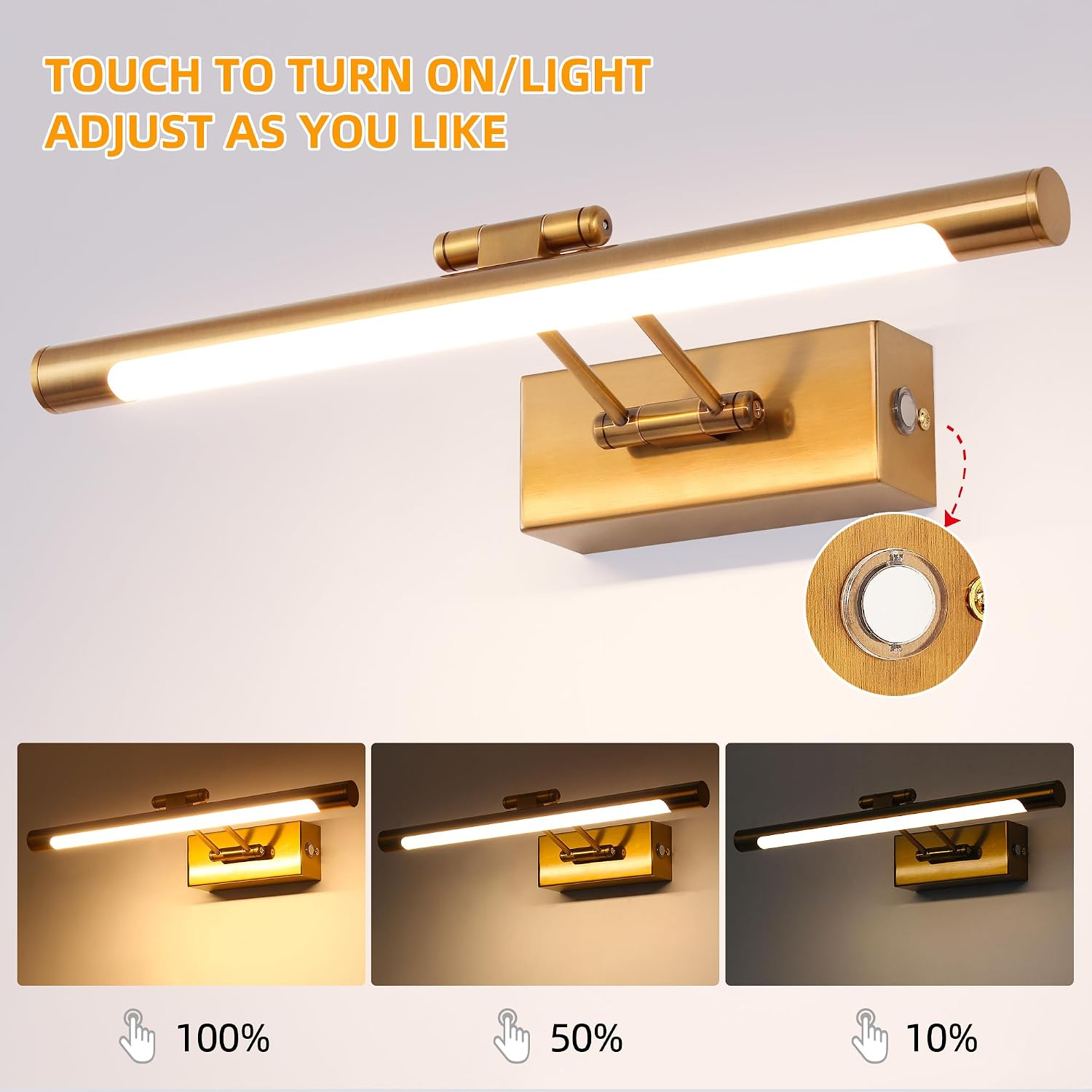 TYhogar WT-101A-BS-DM 8W LED Bathroom Mirror Wall Light 3000K