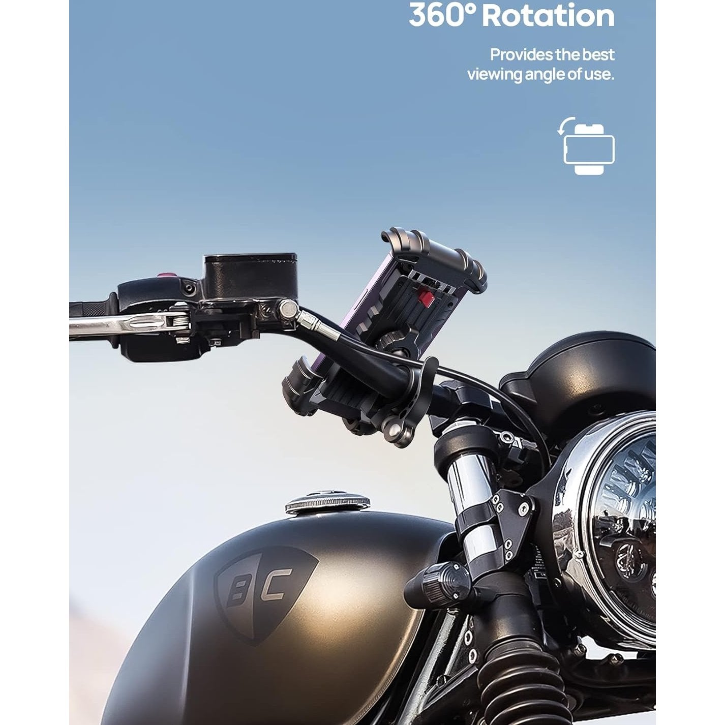 Lamicall Universal Bike & Motorcycle Phone Holder for 4.7‑6.8" Smartphones