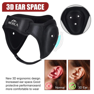 Adjustable Black Wrestling Headgear with Ear Guards for MMA