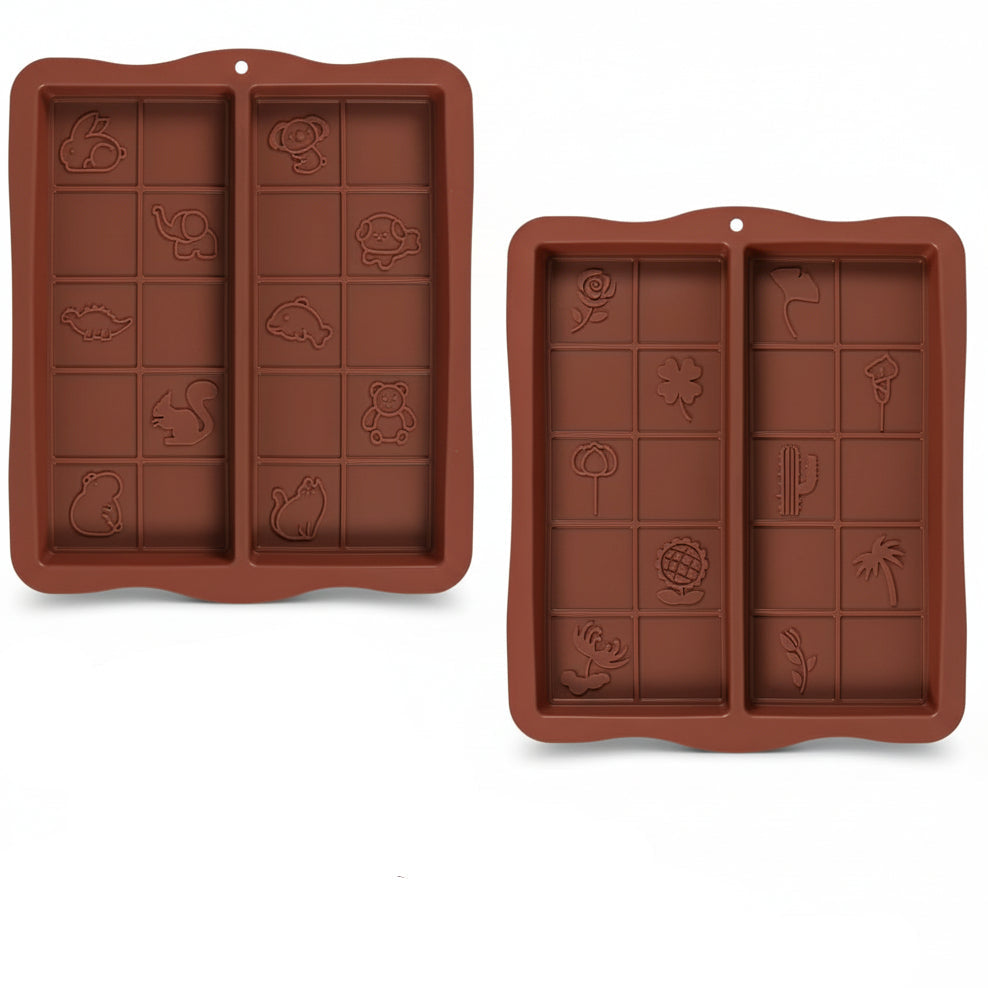 Zouwel 2-Piece Deep Silicone Chocolate Mold 200ml Brown