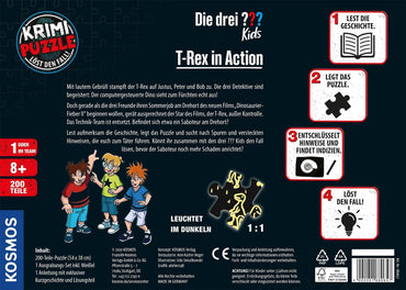 KOSMOS 697983 Dino Crime Puzzle 200-Piece Glow-in-the-Dark Mystery