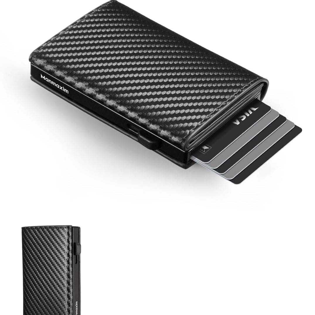 Carbon Fiber Leather RFID Blocking Wallet for Men