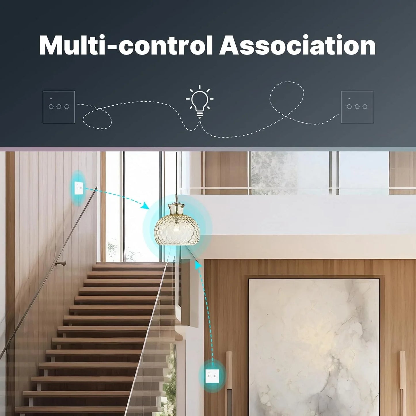 MOES Tuya WiFi Smart Touch Switch – Elegant Glass Panel with Alexa & Google Home Compatibility - Gomix Brands Outlet