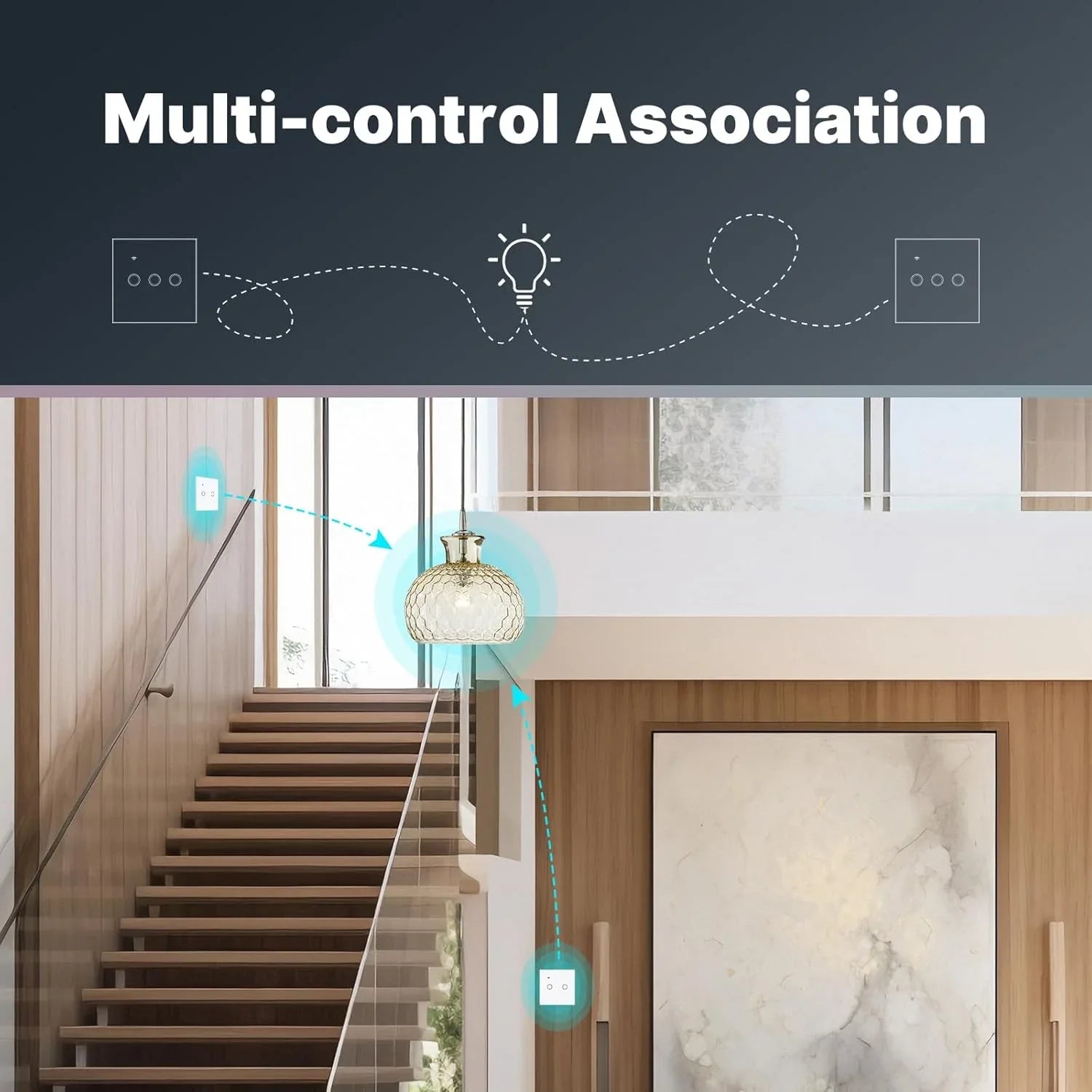 MOES Tuya WiFi Smart Touch Switch – Elegant Glass Panel with Alexa & Google Home Compatibility - Gomix Brands Outlet