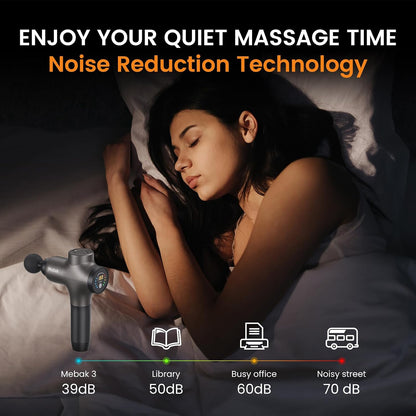 Mebak 3 Massage Gun Deep Tissue Percussion Massager for Athletes Shoulder Leg Back Pain Relief