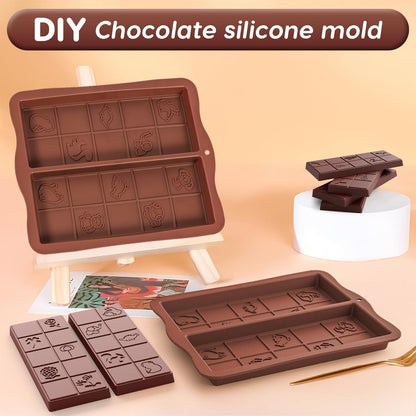 Zouwel 2-Piece Deep Silicone Chocolate Mold 200ml Brown