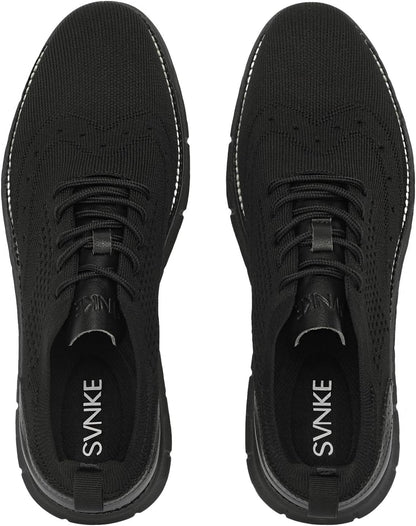 Men's Breathable Knit Casual Dress Oxford Lightweight Comfortable Sneakers