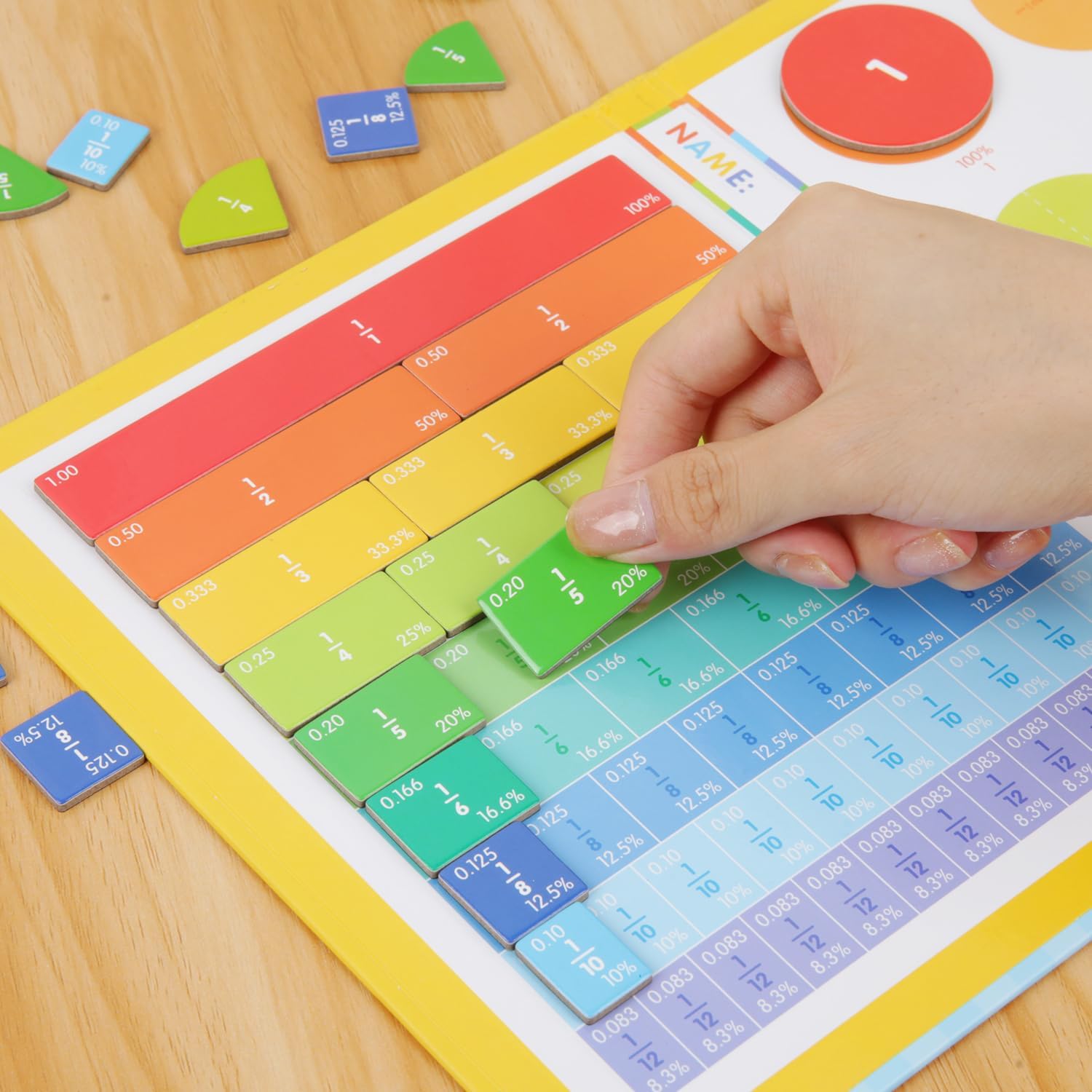 KOOMAL Magnetic Fraction Score Disk Educational Puzzle for Kids