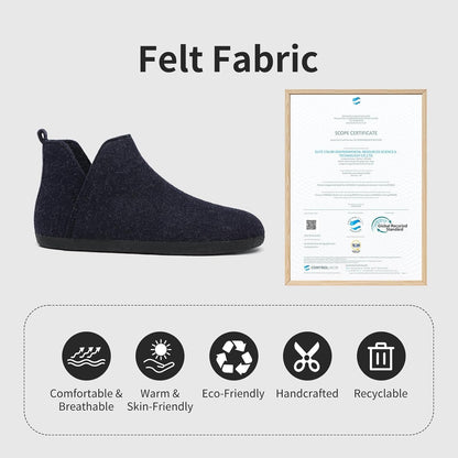 Mishansha Warm Felt Anti‑Slip Dark Blue Slippers Size 36