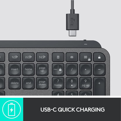 Logitech MX Keys Graphite Advanced Wireless Illuminated Keyboard