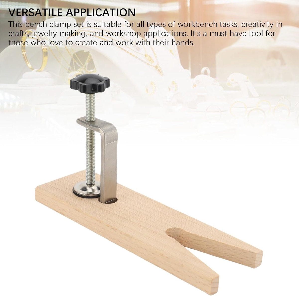 Wooden Bench Pin with V Slot and Clamp Jewelry Making Tool
