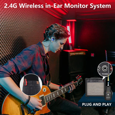 KIMAFUN 2.4GHz Wireless In-Ear Monitor System with Beltpack Transmitter