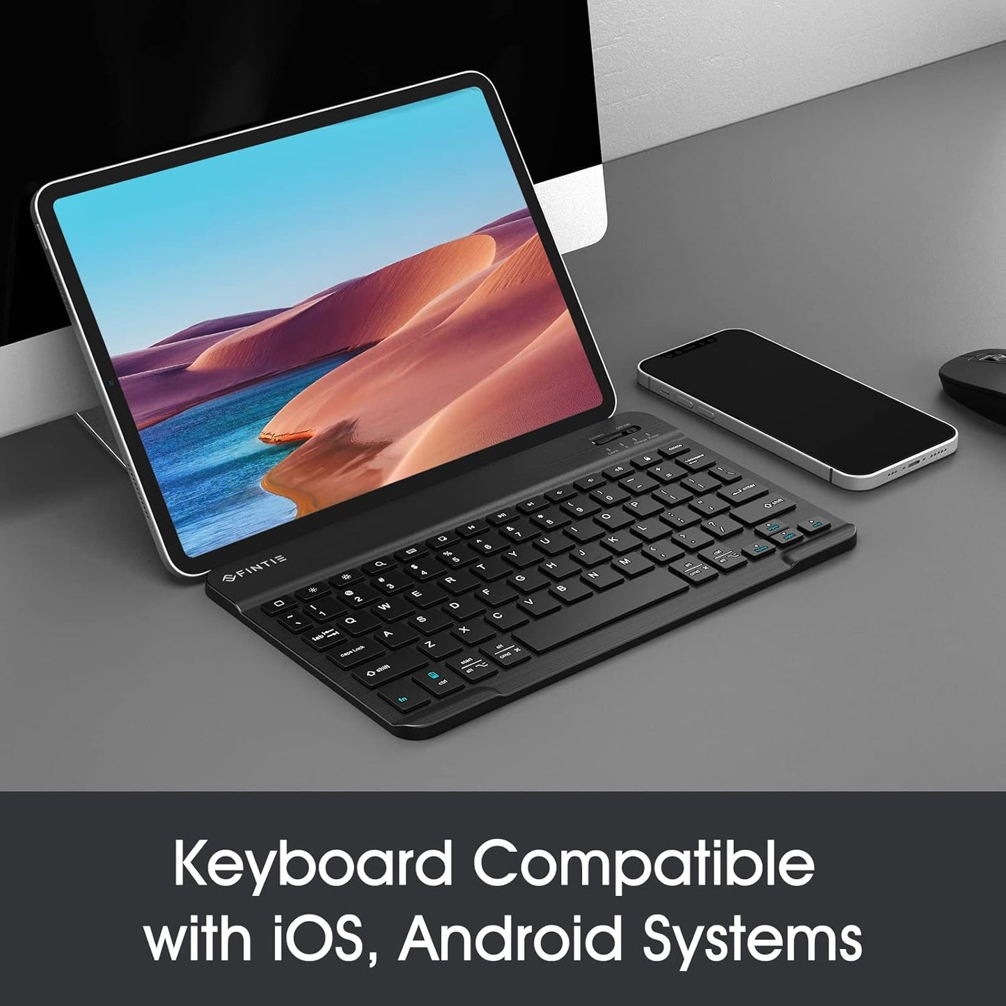 Fintie Ultra-Thin 10-Inch Bluetooth Keyboard for iPad & Android