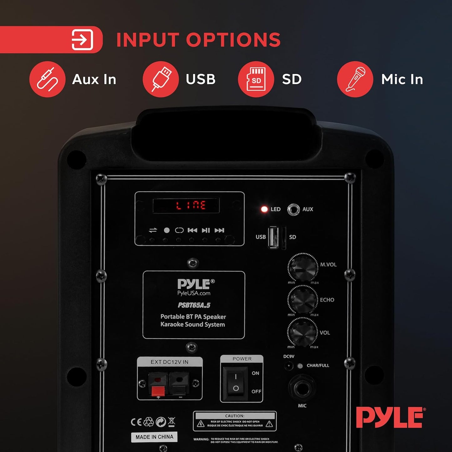 Pyle Portable Bluetooth Karaoke PA Speaker with 600W Power