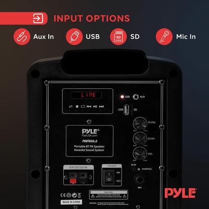 Pyle Portable Bluetooth Karaoke PA Speaker with 600W Power