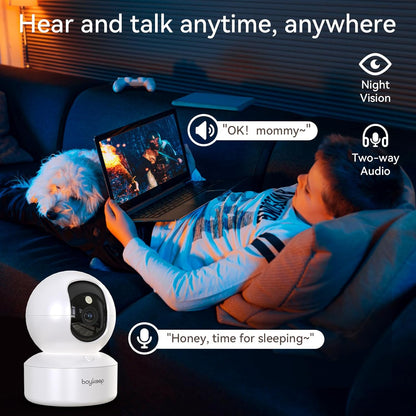 BoyKeep 2K Indoor Pet Camera, 360° Pan Tilt, Night Vision