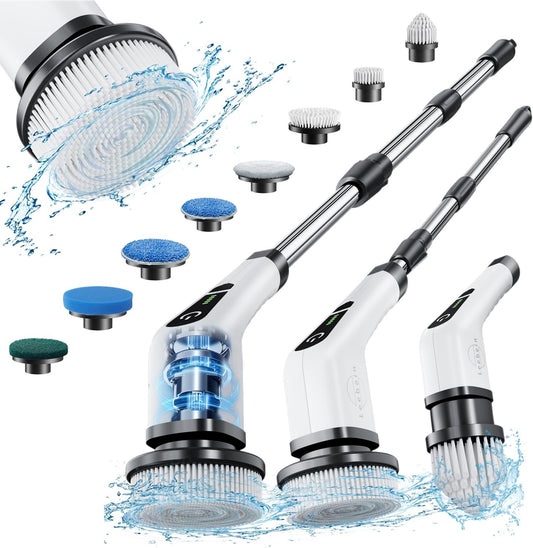 Leebein Cordless Electric Spin Scrubber with 8 Brush Heads