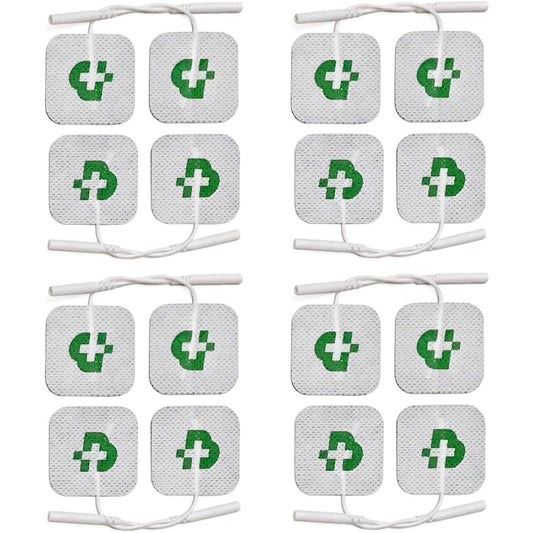 TESMED 16-Pack Self-Adhesive Electrode Pads for TENS EMS 2mm Plug Connection