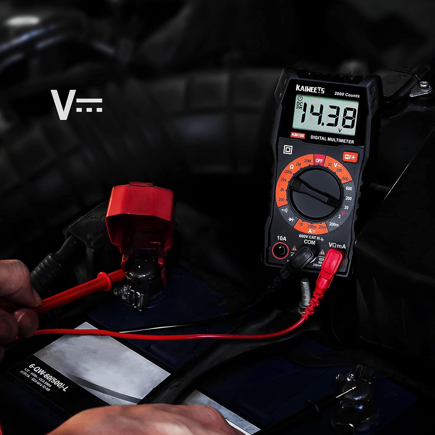 KAIWEETS Digital Multimeter with Case: Accurate AC/DC Voltmeter, Ohm, Amp Tester