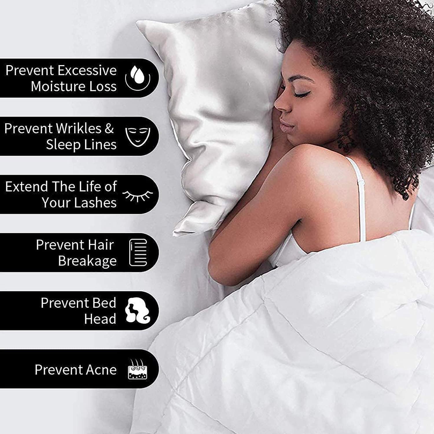 Luxurious Dark Grey 22 Momme Silk Pillowcase with Zipper