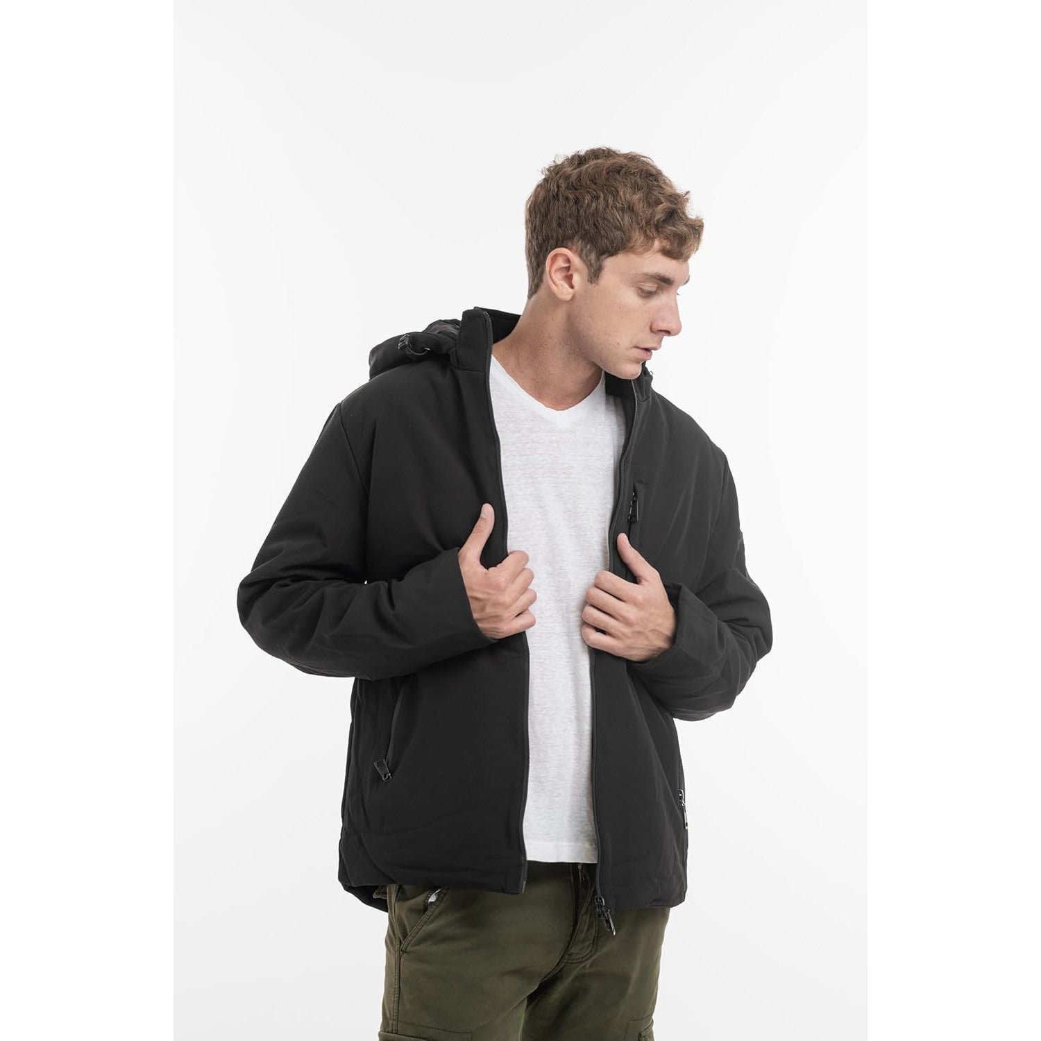 TONY BACKER Men's Winter Waterproof Windproof Softshell Jacket Detachable Hood