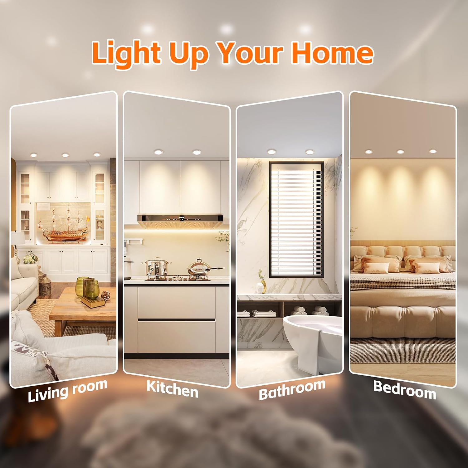 YindaLux 3W LED Recessed Spotlight 230V IP44 300lm Warm White Ultra Flat 15mm for Bathroom Living Room 3-Pack
