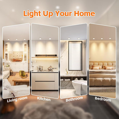 YindaLux 3W LED Recessed Spotlight 230V IP44 300lm Warm White Ultra Flat 15mm for Bathroom Living Room 3-Pack