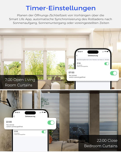HeuxGir Smart Roller Shutter Switch 80x80mm 4-Pack WiFi Timer Compatible with Alexa Google Home Neutral Wire Required