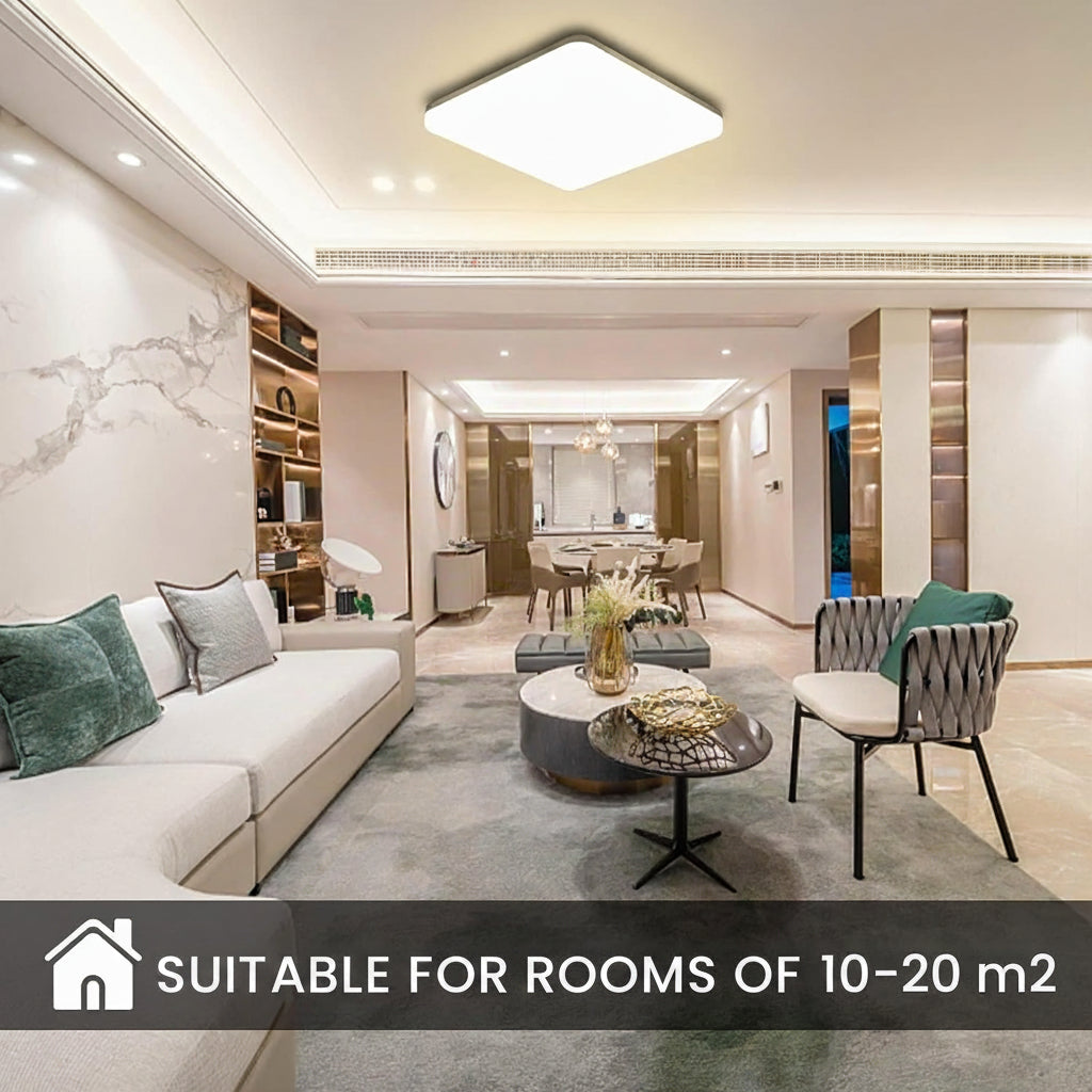 OUILA LED Ceiling Light 2-Pack 20W 2000lm 4000K Natural White IP44 Waterproof 22x22cm