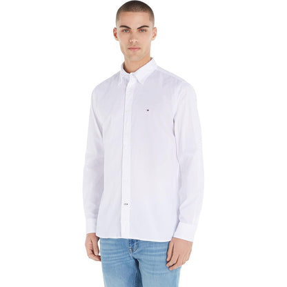 Tommy Hilfiger Core Flex Men's Long Sleeve Shirt – Modern Fit Premium Comfort