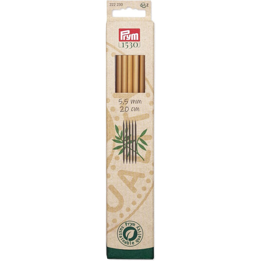 Prym 8-Inch Double Point Bamboo Knitting Needles, 5.5mm