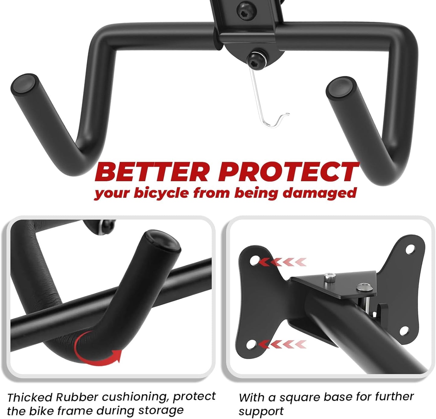 Xmdianss Wall Mount Bicycle Hanger Rack - Adjustable, Foldable, Scratch-Proof Storage