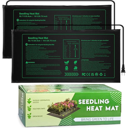 NAMOTEK 2-Pack Waterproof Seedling Heat Mat 10x20 Hydroponic