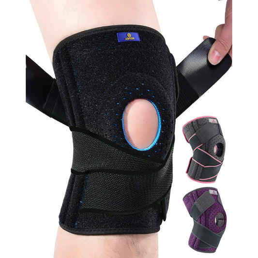 ABYON Adjustable Knee Brace for Pain Relief with Stabilizers (L/XL)