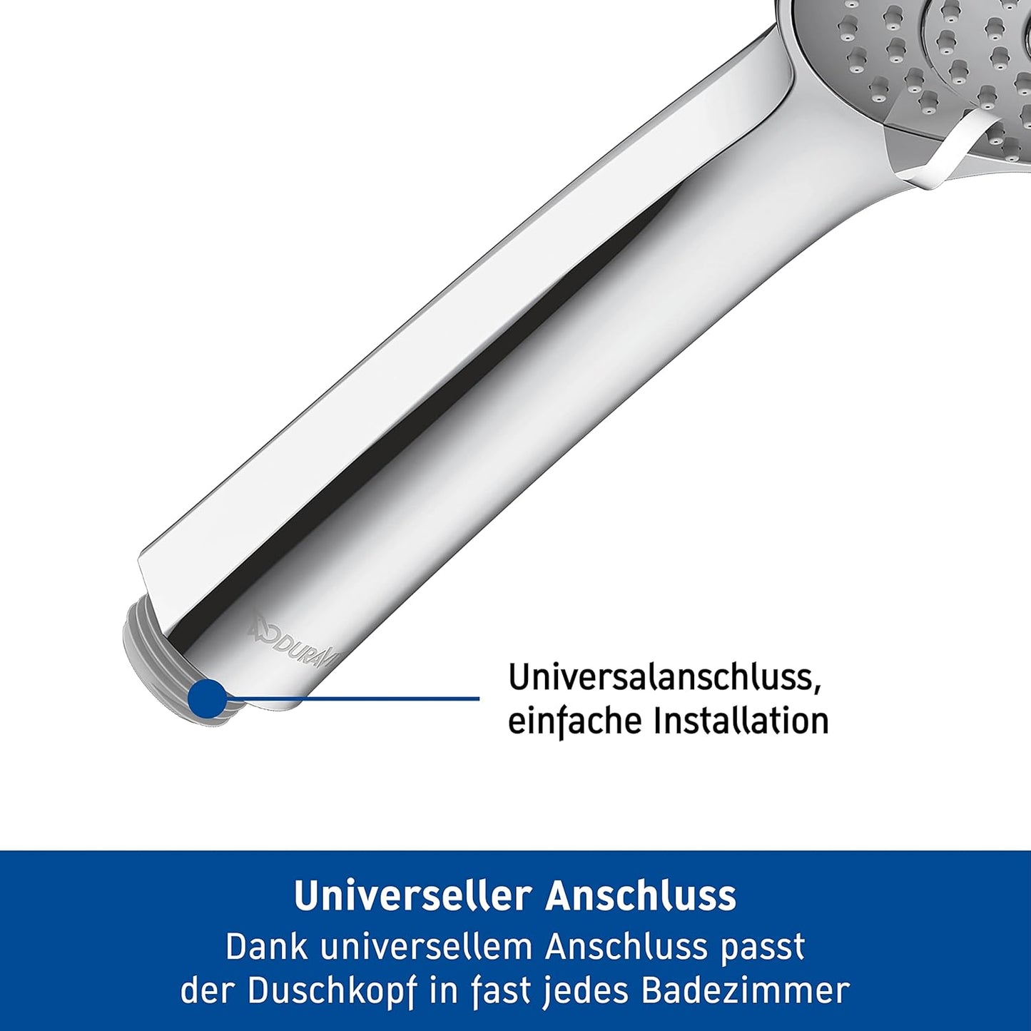 Duravit Universal 3-Jet Water-Saving Chrome Shower Head 110mm