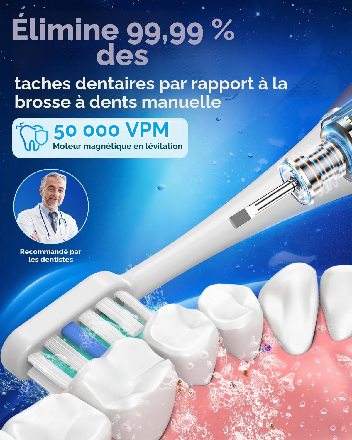 YTEATH PRO Y08U Sonic Electric Toothbrush with 8 Heads