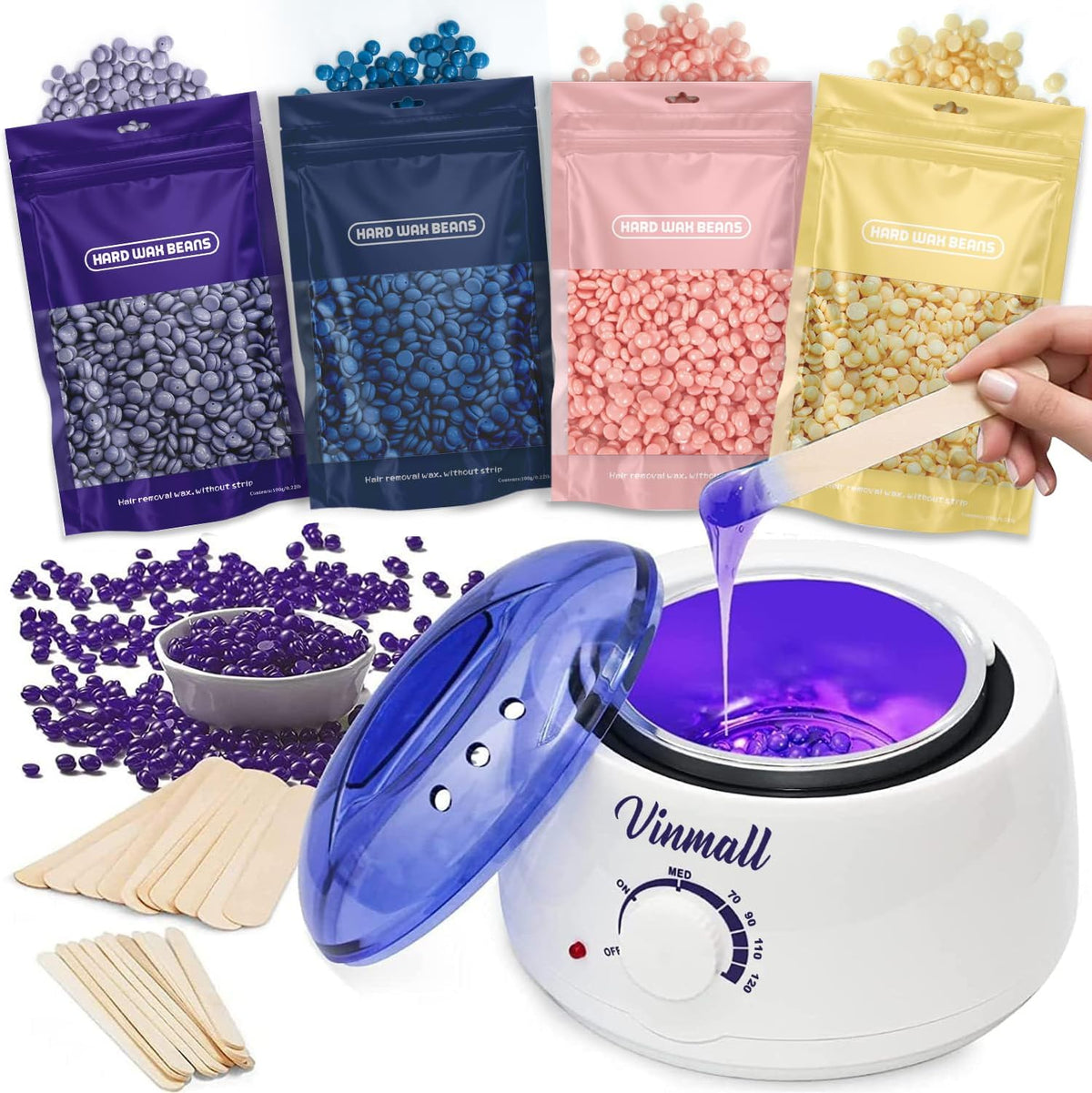 Vinmall Brazilian Wax Heater Waxing Kit Blue DE100E