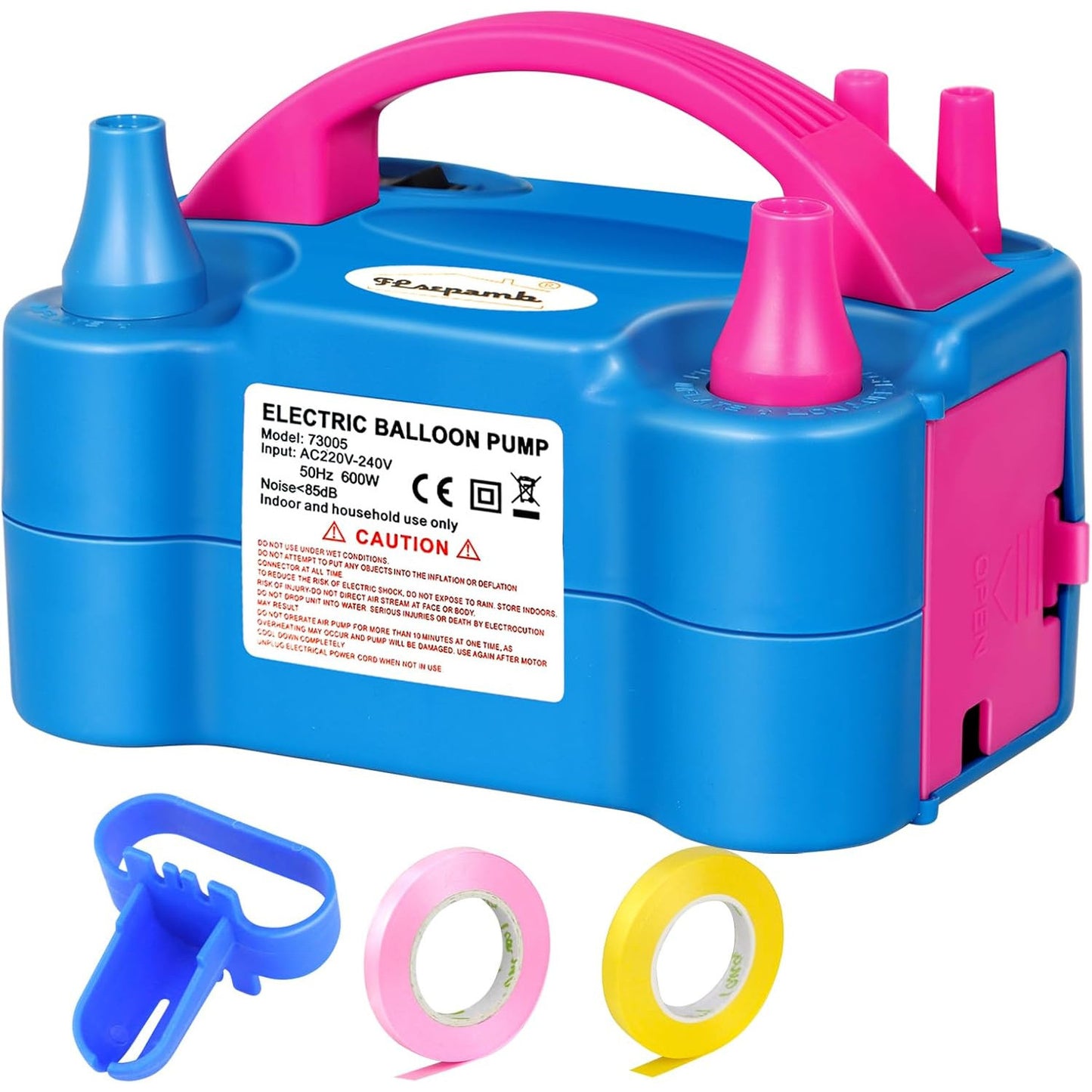 FLSEPAMB 600W Electric Balloon Pump with Dual Nozzle Set