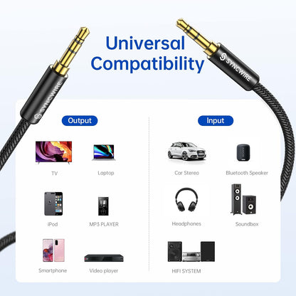 Syncwire SW-SC023 3.5mm Male to Male Nylon Braided Aux Cable