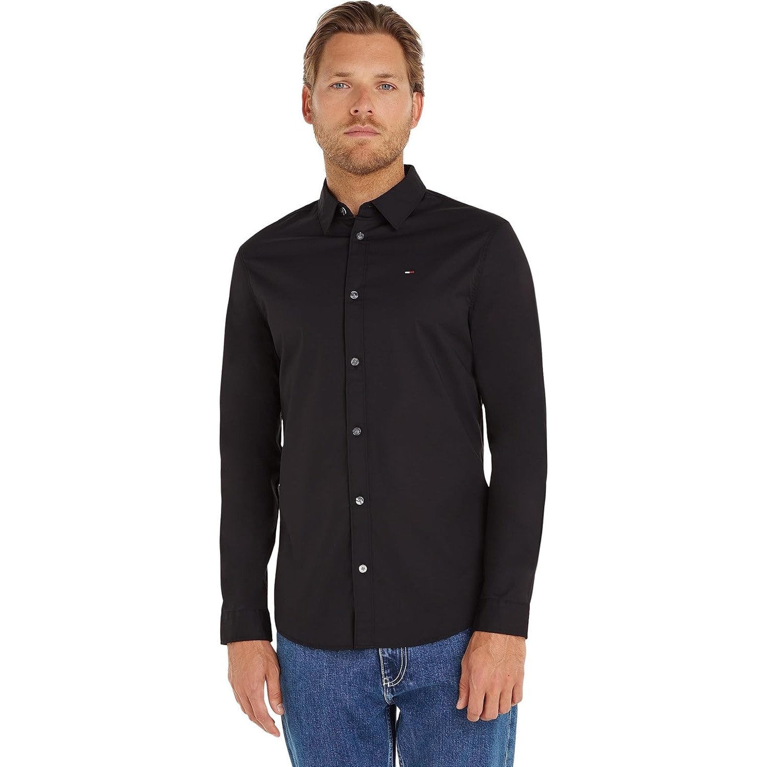 Tommy Jeans Men's Classic Stretch Slim-Fit Button-Down Shirt