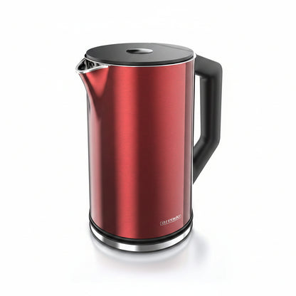 Arendo Stainless Steel Electric Kettle, 1.5L, Crimson Red, Temperature Control
